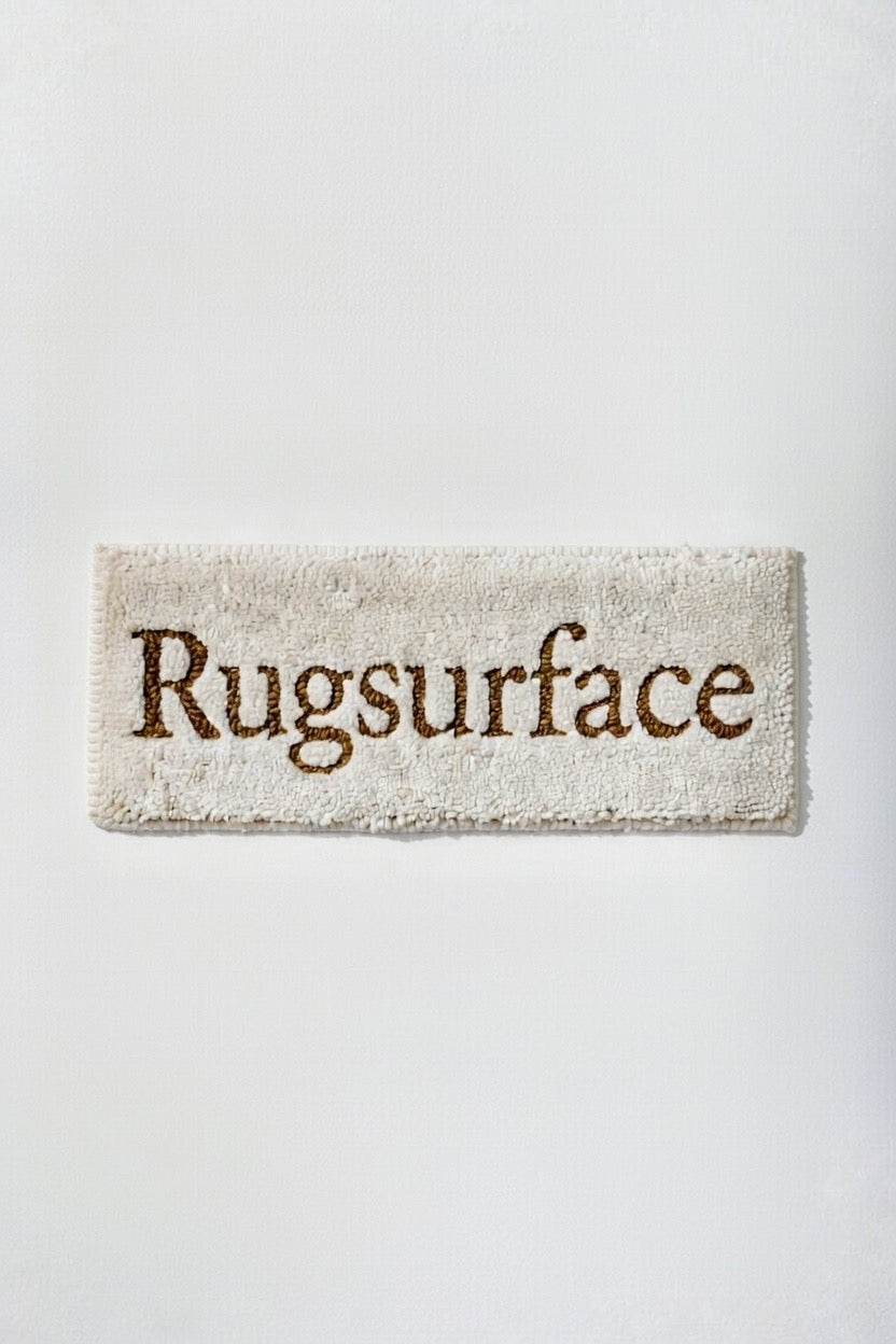 Minimalist “Rugsurface” Tufted Rug – Cream & Brown Statement Runner