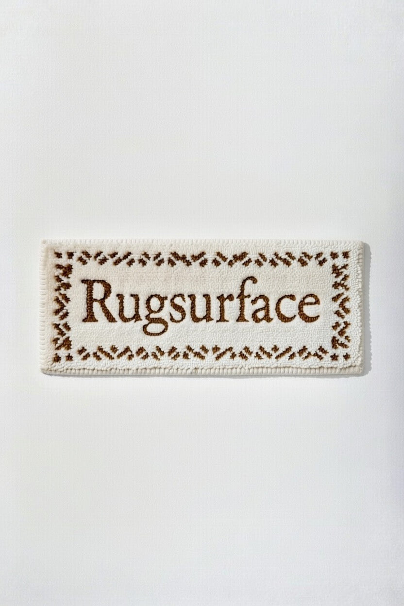 Minimalist “Rugsurface” Tufted Rug – Cream & Brown Statement Runner